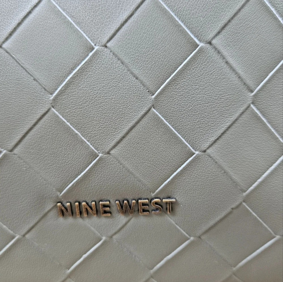 NINE WEST Calla Print Hobo Vegan Leather Bag In Sage olive green - Picture 11 of 14